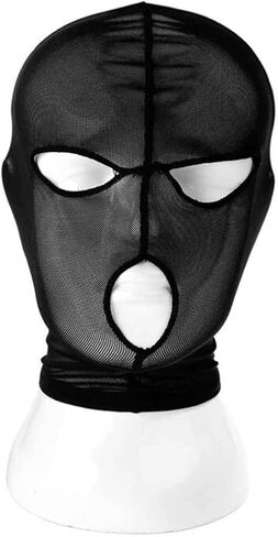 GK-O Unisex Lace Full Face Hood Mask with Open Eyes & Mouth 2 Pack Black Mesh Headgear for Cosplay Costume Parties Halloween Stage Performance in Saudi Arabia
