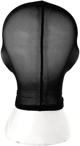 GK-O Unisex Lace Full Face Hood Mask with Open Eyes & Mouth 2 Pack Black Mesh Headgear for Cosplay Costume Parties Halloween Stage Performance in Saudi Arabia
