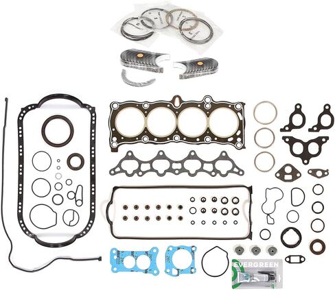 Evergreen SA-5494199325-2 Full Gasket Set Bearings Rings Compatible With/For 85-89 Honda Accord 2.0L SOHC A20A A20A1 in Saudi Arabia