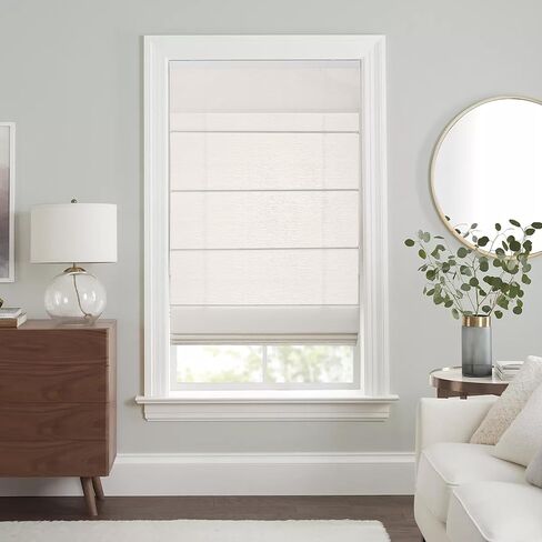 Cordless Light Filtering Roman Shades for Indoor Windows, Bedroom, Nursery, Home, Office, Room Darkening, Thermal Insulated & UV Protection, Easy Install in Saudi Arabia