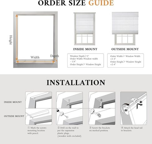 Cordless Light Filtering Roman Shades for Indoor Windows, Bedroom, Nursery, Home, Office, Room Darkening, Thermal Insulated & UV Protection, Easy Install in Saudi Arabia