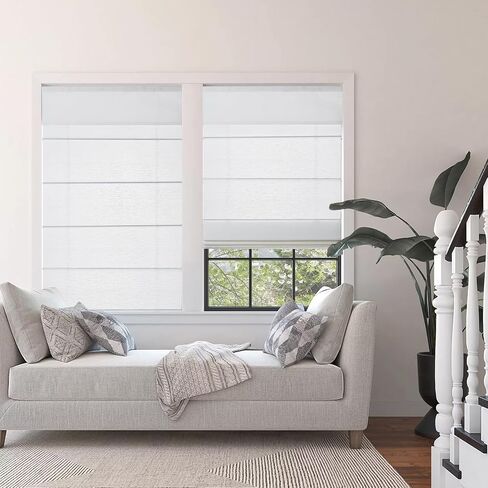 Cordless Light Filtering Roman Shades for Indoor Windows, Bedroom, Nursery, Home, Office, Room Darkening, Thermal Insulated & UV Protection, Easy Install in Saudi Arabia