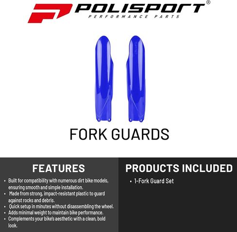 واقيات شوكة Polisport لـ Yamaha YZ450F (2010-2022)، YZ250F (2010-2023)، YZ125/250 (2015-2024) أزرق - بديل متين للطرق الوعرة in Kuwait