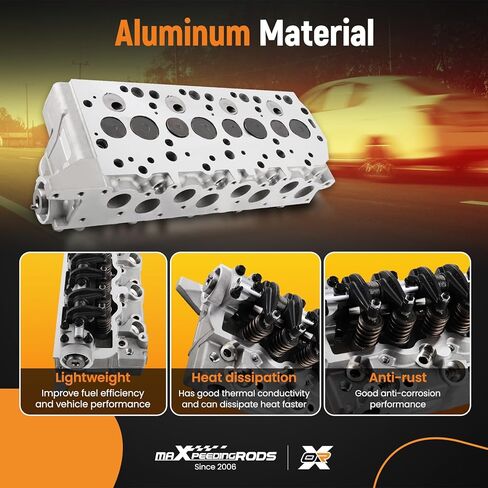 رأس اسطوانة مجمعة من الألومنيوم لمحرك الديزل maxpeedingrods 4D56/T لسيارة Mitsubishi Pajero L200 1988-1995، بديل لـ 22100-42U00 in Kuwait