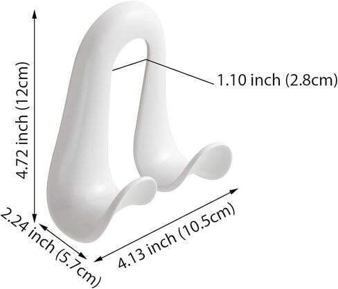 شماعات محفظة للخزانة - 4 عبوات من خطافات الحقائب الطويلة للغاية، شديدة التحمل بوزن 22 كجم، منظم موفر للمساحة للمحافظ وحقائب اليد والأحزمة وحقائب الظهر والقبعات، أبيض (أبيض، 4 قطع) in Kuwait