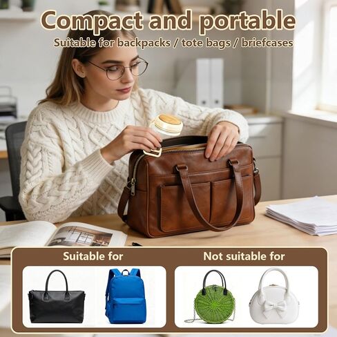 خطاف وشماعة محفظة مكتبية، حامل حقيبة يد محمول للطاولات والعدادات، أسود وكريمي، تصميم حديث (أبيض * قطعة واحدة + بني * قطعة واحدة، مقاس M) in Kuwait