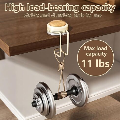 خطاف وشماعة محفظة مكتبية، حامل حقيبة يد محمول للطاولات والعدادات، أسود وكريمي، تصميم حديث (أبيض * قطعة واحدة + بني * قطعة واحدة، مقاس M) in Kuwait