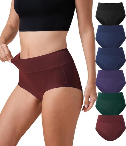 DAVID ARCHY Womens Underwear High Waisted Moisture Wicking Briefs Soft Breathable Ladies Panties 6 Pack in Saudi Arabia