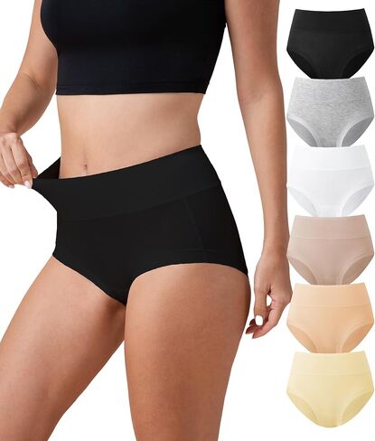 DAVID ARCHY Womens Underwear High Waisted Moisture Wicking Briefs Soft Breathable Ladies Panties 6 Pack in Saudi Arabia