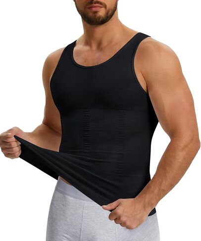 Nebility Compression Shirt Men – Shapewear Tank Tops Undershirt Tummy Shaper Vest Slimming Compression Tanks for Workout in Saudi Arabia
