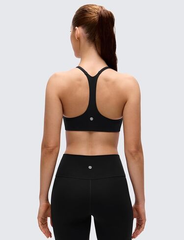 حمالات صدر رياضية للنساء من CRZ YOGA Butterluxe ذات تغطية منخفضة ورقبة على شكل V - توب يوغا مبطن بأشرطة سباغيتي وظهر متقاطع in Kuwait