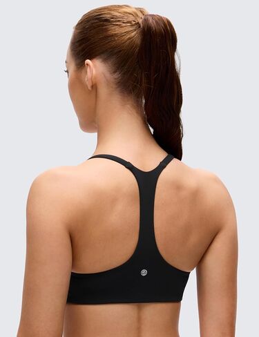 حمالات صدر رياضية للنساء من CRZ YOGA Butterluxe ذات تغطية منخفضة ورقبة على شكل V - توب يوغا مبطن بأشرطة سباغيتي وظهر متقاطع in Kuwait