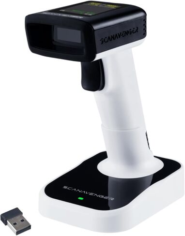 ScanAvenger لاسلكي محمول 1D و2D مع حامل ماسح باركود بلوتوث: ماسح ضوئي يدوي 3 في 1، لاسلكي، مسدس مسح قابل لإعادة الشحن للمخزون - رمز شريطي USB/قارئ QR (1D و2D ترقية حامل الجيل التالي) in Kuwait