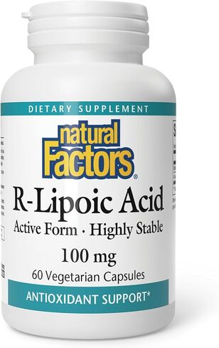 Natural Factors, حمض آر-ليبويك، دعم مضاد للأكسدة، 60 كبسولة in Saudi Arabia