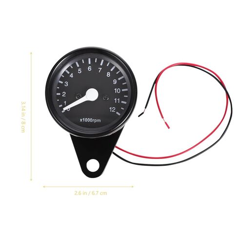 Milisten Motorcycle Tachometer 12000 Digital Speed Meter with Led Backlight Compact 3.14X2.63 Inch Replacement Gauge for Motorbike Instrument Panel in Saudi Arabia
