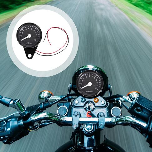 Milisten Motorcycle Tachometer 12000 Digital Speed Meter with Led Backlight Compact 3.14X2.63 Inch Replacement Gauge for Motorbike Instrument Panel in Saudi Arabia