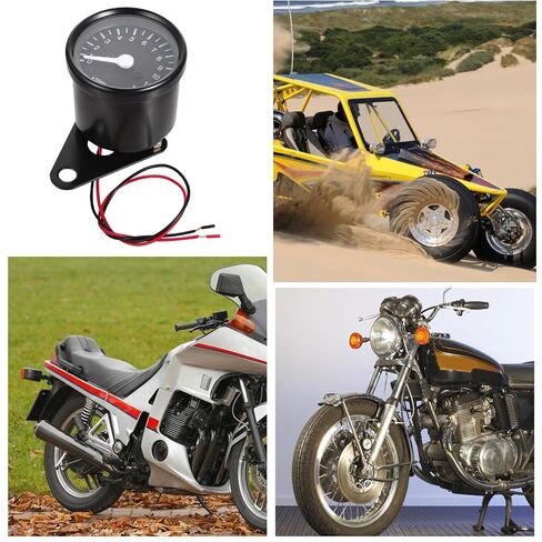 Milisten Motorcycle Tachometer 12000 Digital Speed Meter with Led Backlight Compact 3.14X2.63 Inch Replacement Gauge for Motorbike Instrument Panel in Saudi Arabia