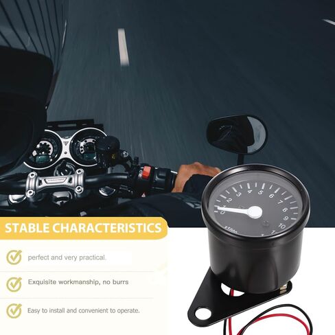 Milisten Motorcycle Tachometer 12000 Digital Speed Meter with Led Backlight Compact 3.14X2.63 Inch Replacement Gauge for Motorbike Instrument Panel in Saudi Arabia