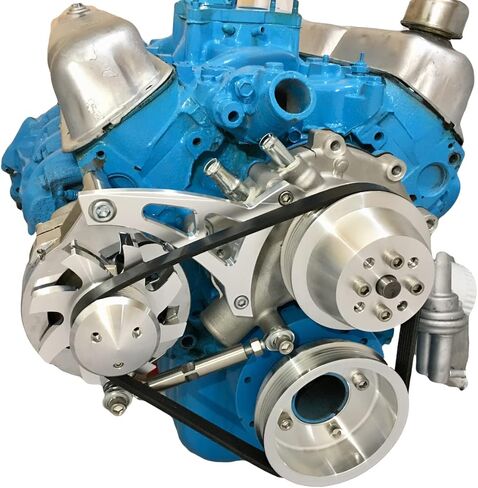 Compatible with Small Block Ford 289 302 Serpentine Pulley Conversion Kit Alt Only SBF Billet 1 - Passenger Side Lower Radiator Hose. 4 Bolt damper 1969+ in Saudi Arabia