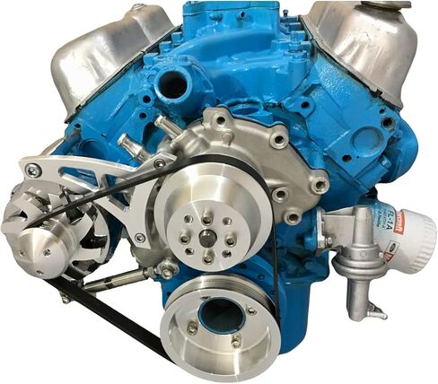 Compatible with Small Block Ford 289 302 Serpentine Pulley Conversion Kit Alt Only SBF Billet 1 - Passenger Side Lower Radiator Hose. 4 Bolt damper 1969+ in Saudi Arabia