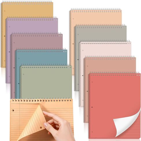 10 حزم 8.5 × 11 بوصة دفتر ملاحظات حلزوني علوي مع 3 وسادات قانونية مثقوبة 40 ورقة مفكرة جامعية مسطرة من الورق المقوى الصلب وسادات سلكية لمدرسة الأعمال والمكتب واللوازم المنزلية (رجعية) in Kuwait