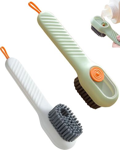 luvilly2Pack Multifunctional Laundry Brushes, Cleaning Brush with Soap Dispenser,Shoe Brushes for Cleaning (Green and White) in Saudi Arabia