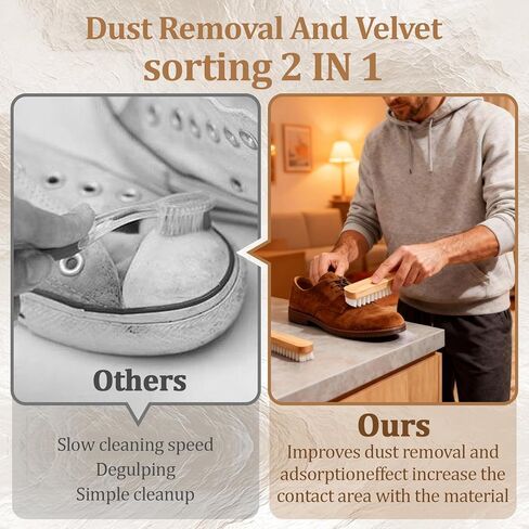 قطعتان من فرش الأحذية المصنوعة من الجلد السويدي مع ممحاة من الجلد السويدي، مجموعة فرش تنظيف من جلد النوبوك للأحذية المصنوعة من الجلد السويدي والأحذية طويلة الرقبة والأحذية الرياضية والسترات والعناية بالجلد in Kuwait