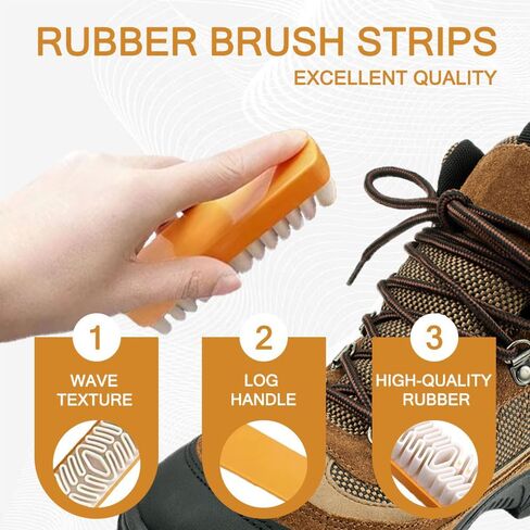 3PCS Suede Brush and Eraser Set,Soft Rubber Bristle Shoe Brush,Suede Shoes Cleaner with Microfiber Shoe Cloth,Suede Cleaning Kit with Soft Brush&Stain Eraser for Shoes, Bags, Jacket, Purse, Sofa in Saudi Arabia