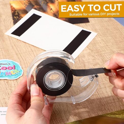 Tenceur 12 Pack Magnetic Tape Dispenser Roll 16 ft Long x 0.75" Wide Adhesive Magnet Tape Bulk Roll Flexible Magnet Magnetic Strips with Adhesive Backing for DIY Fridge Board Home Office in Saudi Arabia