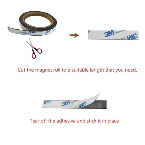 1/2 Inch Width Strong Neodymium Flexible Magnet Strip, Magnetic Rubber Tape W/3M Self-Adhesive (120 Inches),Magnetic Tape Strips Roll with 3M Adhesive Backing, Flexible Sticky Magnet Tape in Saudi Arabia