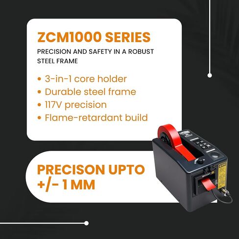 موزع الأشرطة الكهربائية START International ZCM1000 - آلة قطع الأشرطة اللاصقة الأوتوماتيكية مع بكرة تغذية قابلة للتعديل، إطار فولاذي، شاشة LED - للأشرطة مقاس 0.28 بوصة - 2 بوصة in Kuwait