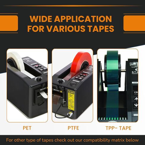موزع الأشرطة الكهربائية START International ZCM1000 - آلة قطع الأشرطة اللاصقة الأوتوماتيكية مع بكرة تغذية قابلة للتعديل، إطار فولاذي، شاشة LED - للأشرطة مقاس 0.28 بوصة - 2 بوصة in Kuwait