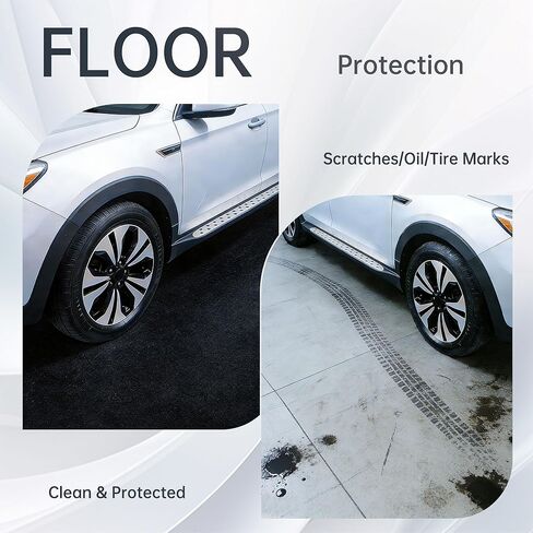 8'10" x 22' Oversized Garage Floor Mat – Leak-Proof Rubber Backing with Oil Absorbent Felt Top, Heavy Duty Floor Protector for Full-Size Trucks, SUVs, RVs & Workshops – Trimmable, Anti-Slip in Saudi Arabia