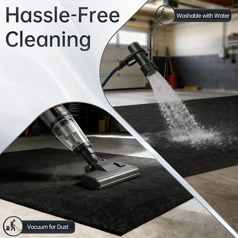 8'10" x 22' Oversized Garage Floor Mat – Leak-Proof Rubber Backing with Oil Absorbent Felt Top, Heavy Duty Floor Protector for Full-Size Trucks, SUVs, RVs & Workshops – Trimmable, Anti-Slip in Saudi Arabia