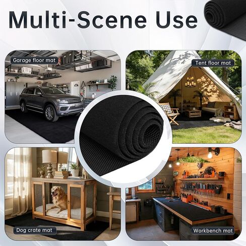 8'10" x 22' Oversized Garage Floor Mat – Leak-Proof Rubber Backing with Oil Absorbent Felt Top, Heavy Duty Floor Protector for Full-Size Trucks, SUVs, RVs & Workshops – Trimmable, Anti-Slip in Saudi Arabia