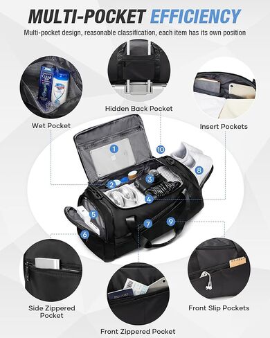 Gym Duffle Bag for Men Women 3 in 1 Waterproof Sports Travel Carry On Duffel Bag Backpack with Shoe Compartment & Wet Pocket for Traveling Workout Weekender Overnight in Saudi Arabia
