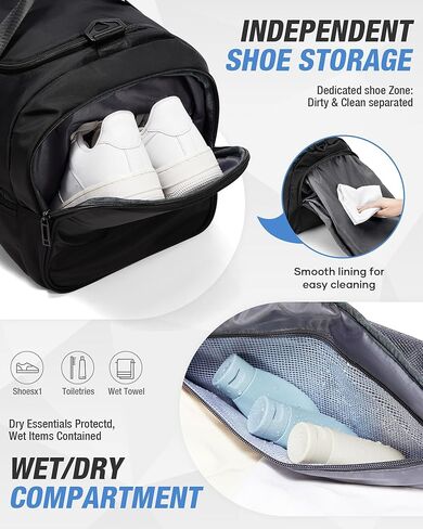 Gym Duffle Bag for Men Women 3 in 1 Waterproof Sports Travel Carry On Duffel Bag Backpack with Shoe Compartment & Wet Pocket for Traveling Workout Weekender Overnight in Saudi Arabia