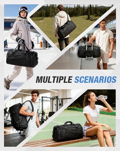 Gym Duffle Bag for Men Women 3 in 1 Waterproof Sports Travel Carry On Duffel Bag Backpack with Shoe Compartment & Wet Pocket for Traveling Workout Weekender Overnight in Saudi Arabia