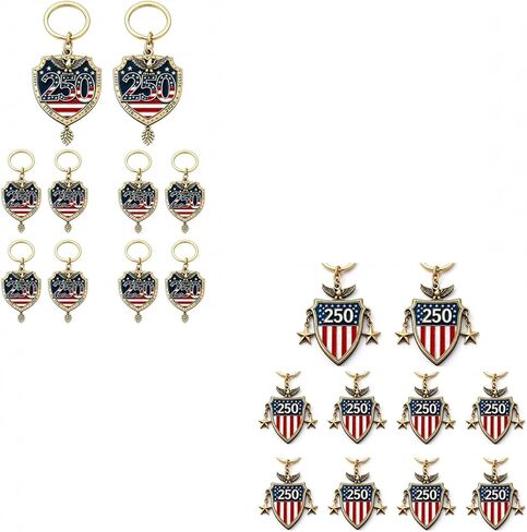 LOGOFUN 20pcs 250th Anniversary Commemorative Medal 2d Acrylic Keychain Hanger for The United States Purse Decorations in Saudi Arabia