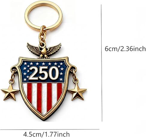 LOGOFUN 20pcs 250th Anniversary Commemorative Medal 2d Acrylic Keychain Hanger for The United States Purse Decorations in Saudi Arabia