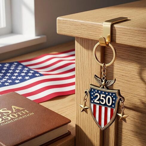 LOGOFUN 20pcs 250th Anniversary Commemorative Medal 2d Acrylic Keychain Hanger for The United States Purse Decorations in Saudi Arabia
