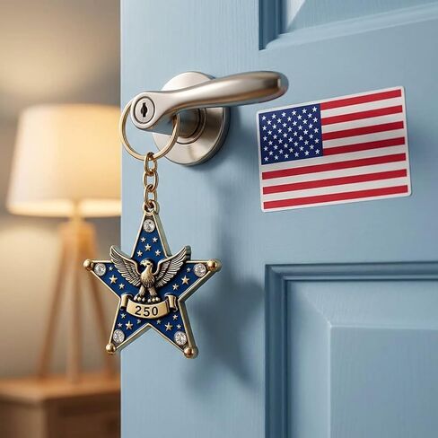 LOGOFUN 20pcs 250th Anniversary Commemorative Medal 2d Acrylic Keychain Hanger for The United States Purse Decorations in Saudi Arabia