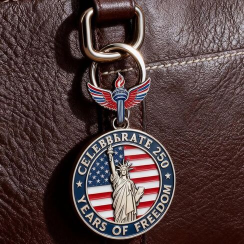 LOGOFUN 20pcs 250th Anniversary Commemorative Medal 2d Acrylic Keychain Hanger for The United States Purse Decorations in Saudi Arabia