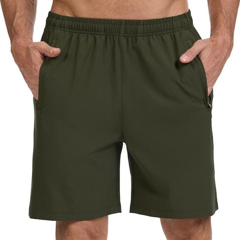 BASSDASH Men's 7" Inseam Hiking Fishing Shorts UPF 50+ with 3 Zipper Pockets Lightweight Water Resistant Quick Dry FP12M in Saudi Arabia