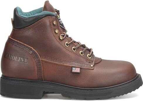 Carolina Sarge 6" Steel Toe Work Boot for Men - Rugged Leather Upper, Moisture-Wicking Lining, Cushioning Insole, Slip Resistant, Brown - 18 2E in Saudi Arabia