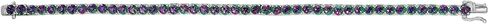 925 Sterling Silver Genuine Mystic Topaz Tennis Bracelet, 15Ct Total 4mm Round in Saudi Arabia