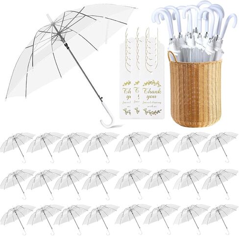 24 قطعة من مظلة الفقاعات الشفافة للزفاف مقاس 52 بوصة، مظلات عصا مقاومة للرياح على شكل قبة كبيرة، مظلات مطر شفافة عالية الوضوح، ثابتة ومتينة، سهلة التشغيل، مظلة شفافة كبيرة لحفلات زفاف العروس والعريس وحفلات الجولف في الهواء الطلق in Kuwait