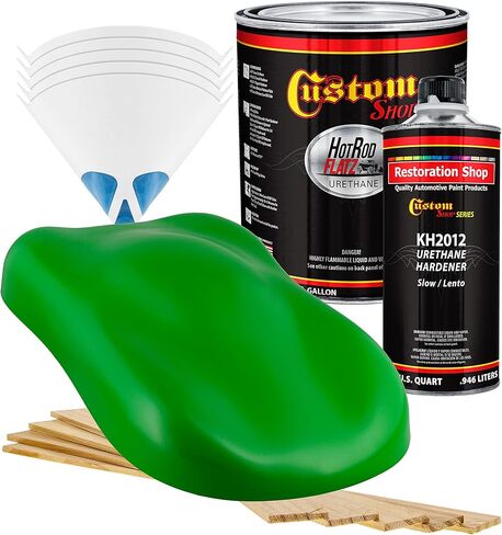 متجر مخصص - أخضر ليموني نابض بالحياة - طلاء تلقائي من Hot Rod Flatz Flat Matte Satin Urethane - مجموعة طلاء جالون كاملة - سيارات احترافية منخفضة اللمعان، طلاء شاحنات السيارات، نسبة مزيج 4:1 in Saudi Arabia