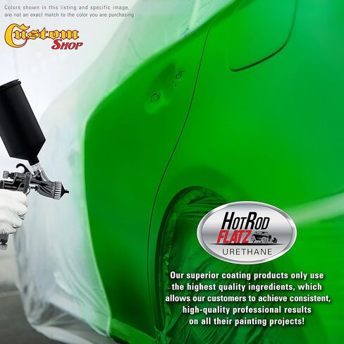 متجر مخصص - أخضر ليموني نابض بالحياة - طلاء تلقائي من Hot Rod Flatz Flat Matte Satin Urethane - مجموعة طلاء جالون كاملة - سيارات احترافية منخفضة اللمعان، طلاء شاحنات السيارات، نسبة مزيج 4:1 in Saudi Arabia