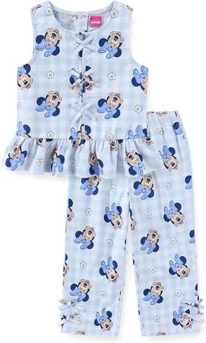 Disney Minnie Mouse Girls Gingham Top and Pants Set for Big Kids in Saudi Arabia